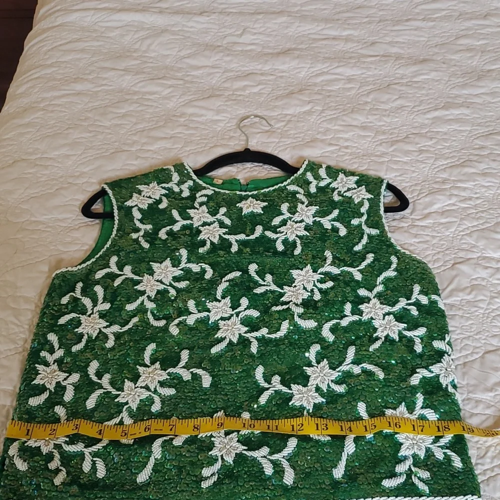 Vintage Sequin and Beaded Top Size L - Picture 10 of 14